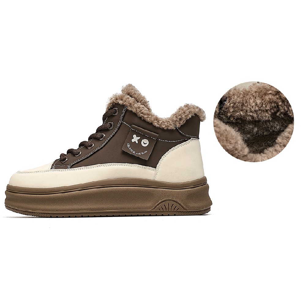 EBLAN Mid-Top Skateboard Shoes Women's Brown