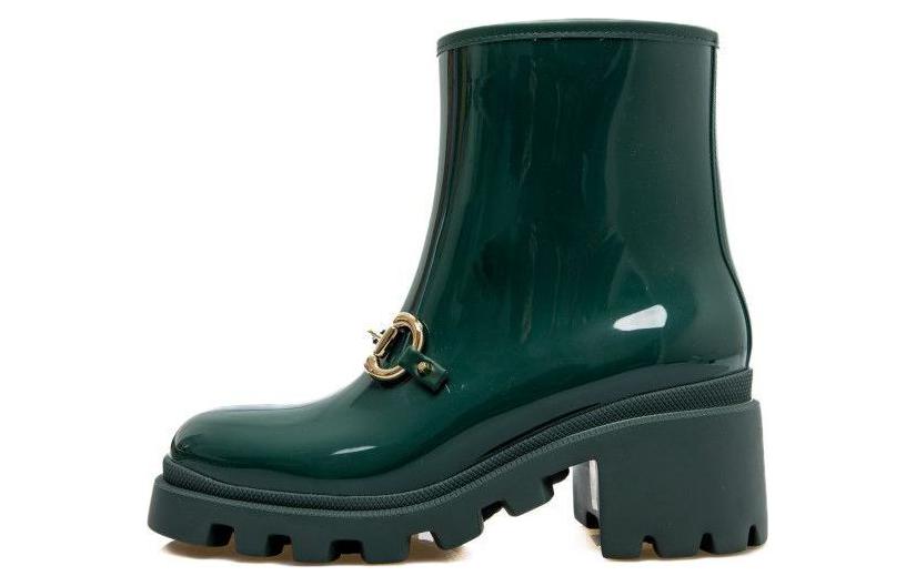 GUCCI Vintage Ankle Boots Green Women's