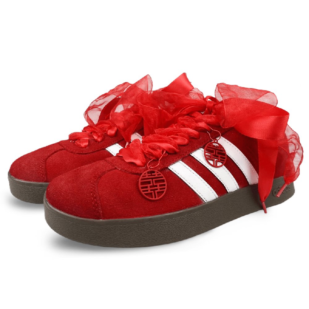 Adidas Neo VL Court 2.0 Cushioned Wear-Resistant Slip-Resistant Low-Top Skateboard Shoes Unisex Red White
