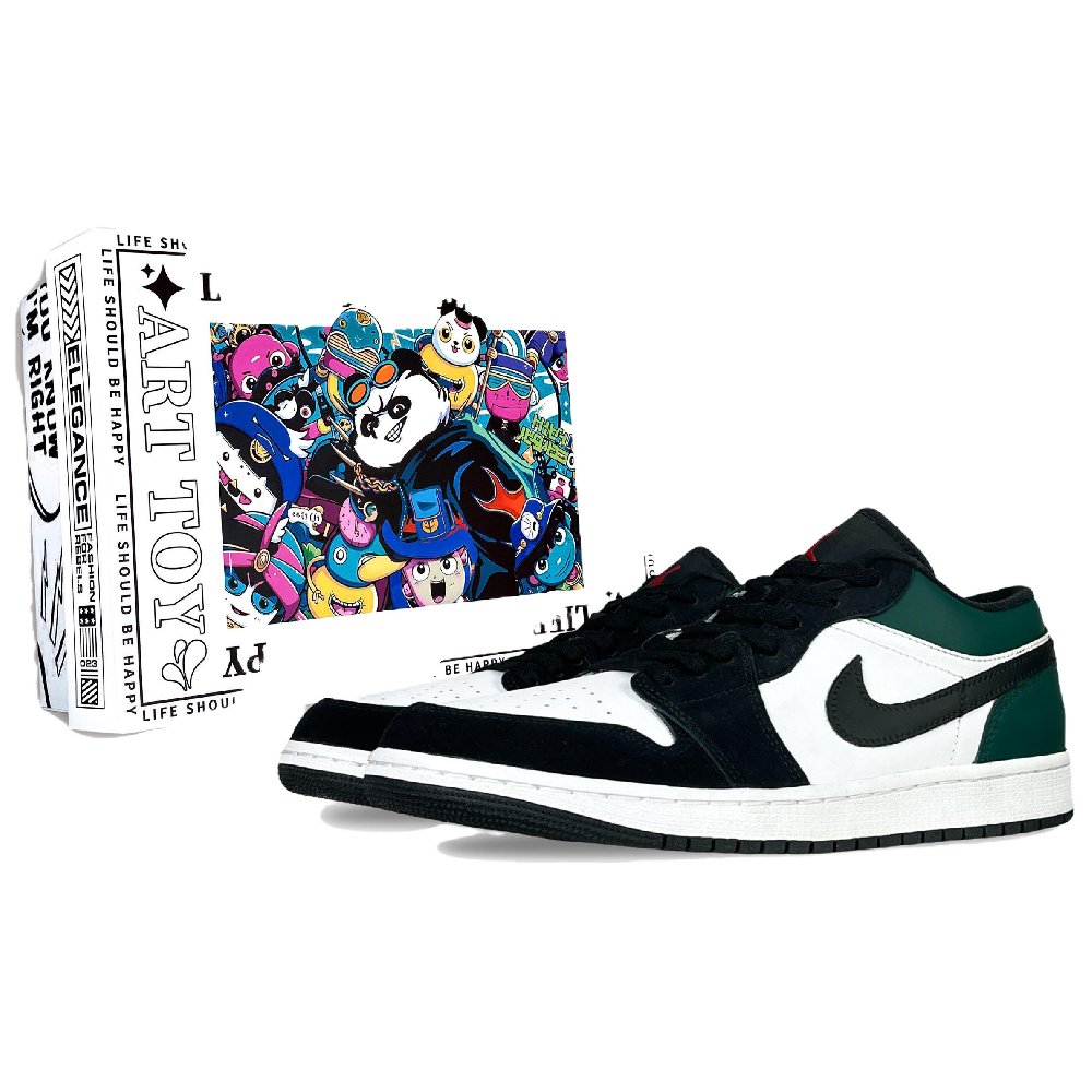 Jordan Air Jordan 1 Low Top Vintage Basketball Shoes Unisex Emerald Green