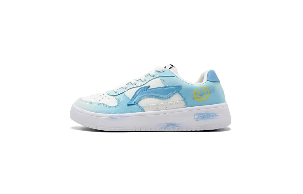 LiNing Pontoon Boats Abrasion Resistant Cushioning Breathable Low top Skateboard Shoes Men's Blue White