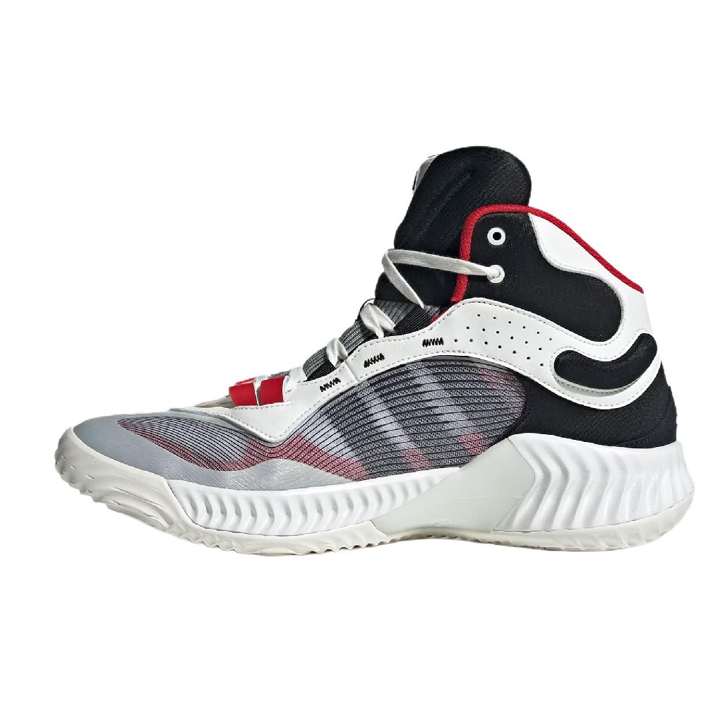 Adidas Cushioning Wear-Resistant Mid-Top Basketball Shoes Unisex White Red