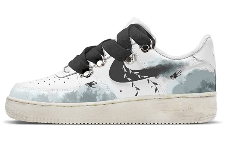 Nike Air Force 1 Low 07 Air Force 1 Low-Top Skateboard Shoes Men's White Gray