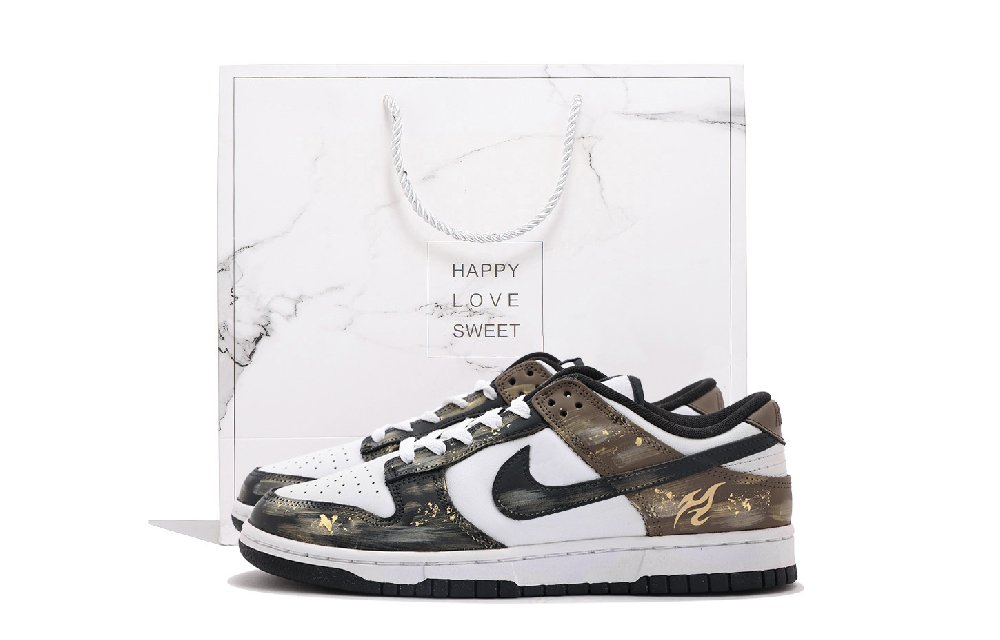 Nike Dunk Abrasion Resistant Low Top Skateboard Shoes Unisex Black Brown