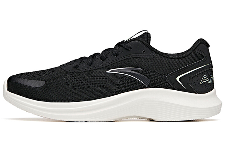 Anta Breathable Wear-Resistant Slip-Resistant Low-Top Running Shoes Men's Black White Flying Woven Casual