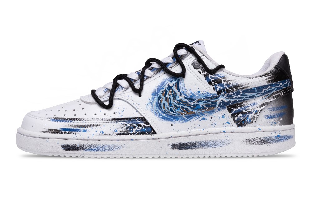 Nike Court Vision 1 Traces Of The Sky Slip Resistant Shock Absorbers Low Top Skateboard Shoes Women's Blue White