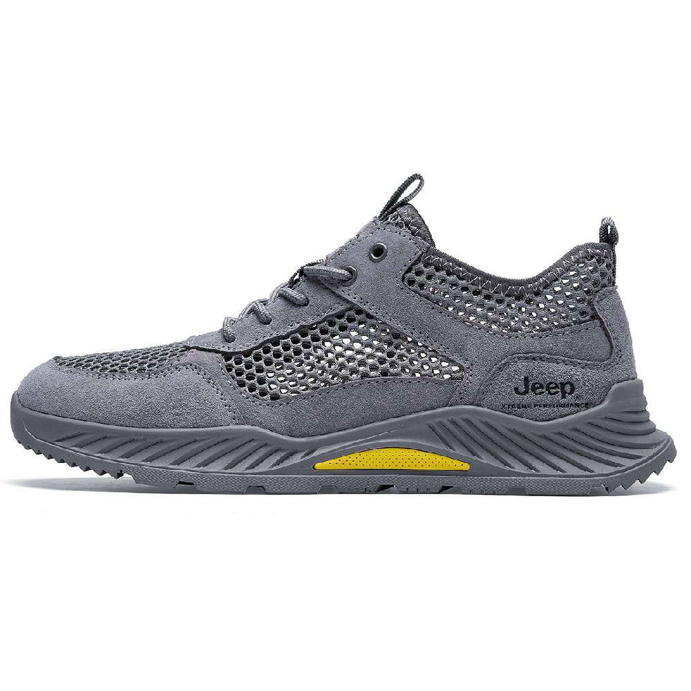 Jeep Slip-Resistant Breathable Low-Top Casual Shoes Men's Gray