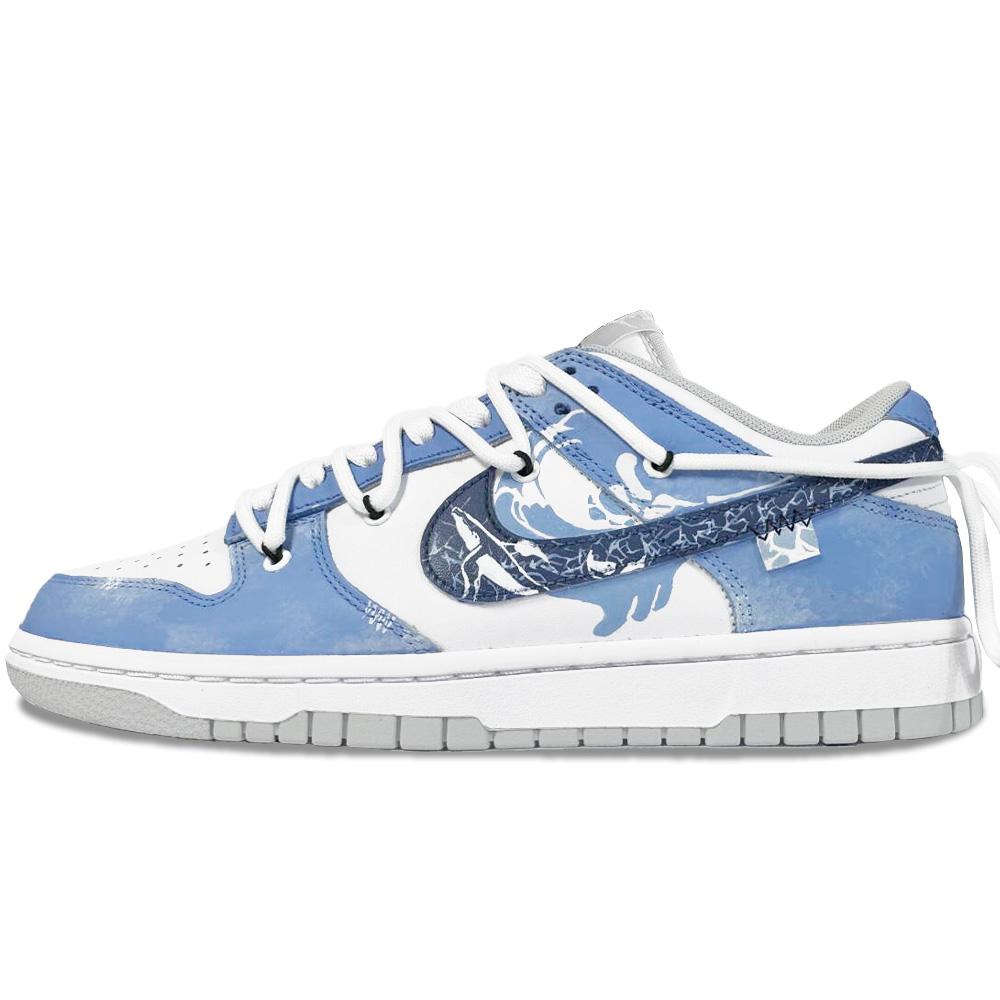 Nike Skateboard Shoes Men Low-Top Blue/White