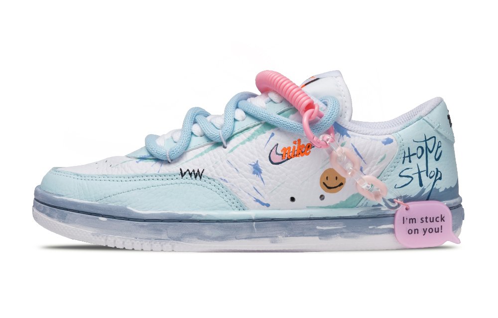 Nike Court Vintage Fresh Look Summer Anti Slip Wear Resistant Low Top Casual Shoes Women's Sky Blue