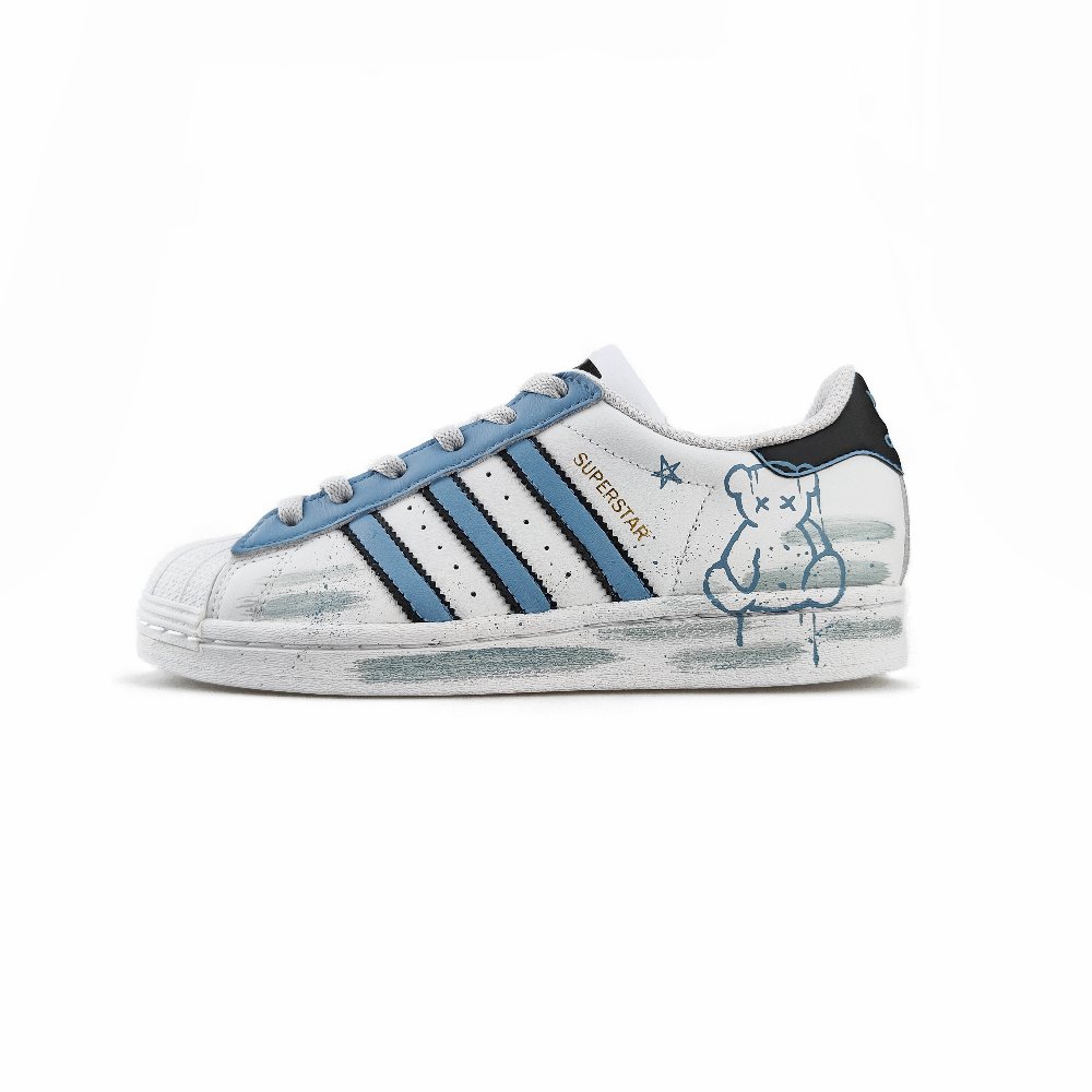Adidas Originals SUPERSTAR Anti-Slip And Wear-Resistant Lightweight Low-Top Skateboard Shoes Unisex Ink Blue