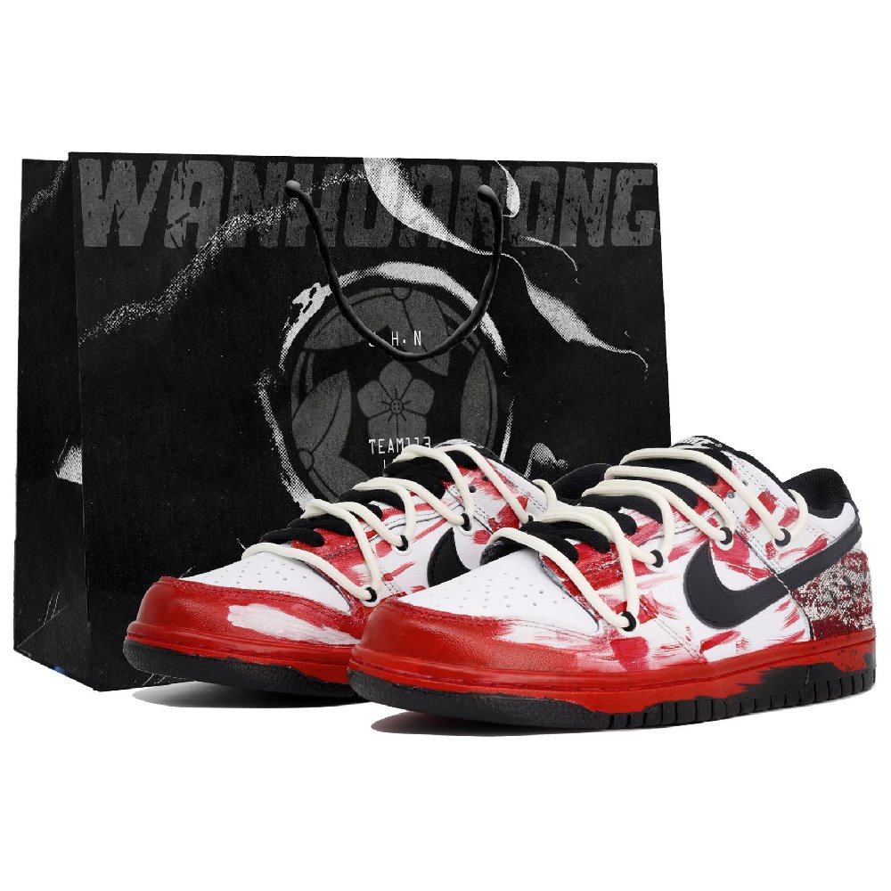 Nike Dunk Anti-Slip Wear-Resistant Low-Top Skateboard Shoes Unisex Red