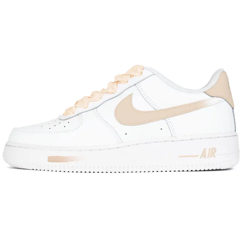 Nike Air Force 1 White Sneakers, Air Force 1 Abrasion Resistant Low top Skateboard Shoes Unisex White Orange