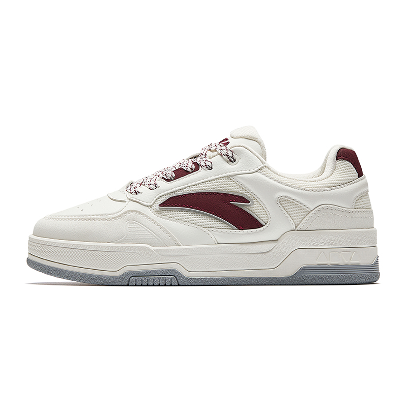 Anta Abrasion Resistant Lightweight Height Increasing Low Top Skateboard Shoes Women's White Red