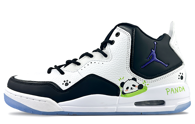 Jordan Courtside 23 Mid Top Vintage Basketball Shoes Men's Black White Green