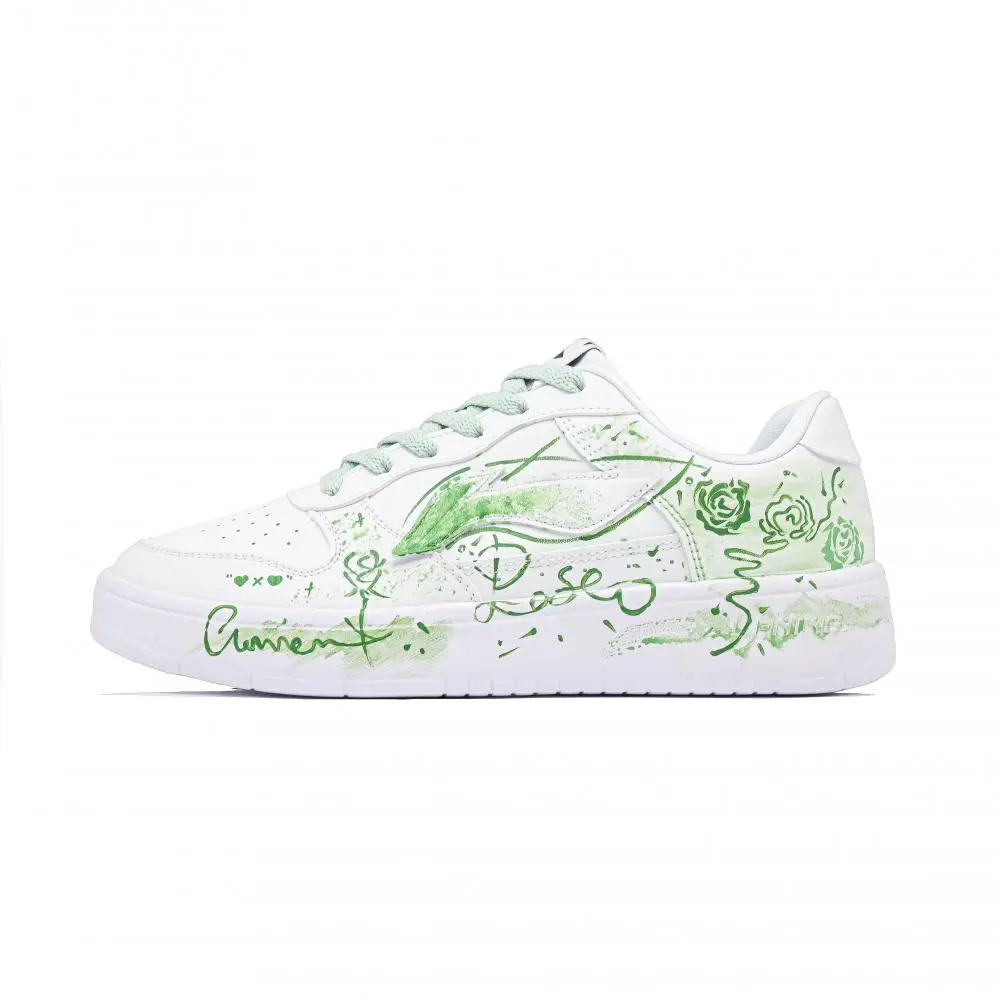 LiNing Pontoon Boats Cushioning, Wear Resistant Low Top Skateboard Shoes Unisex Green