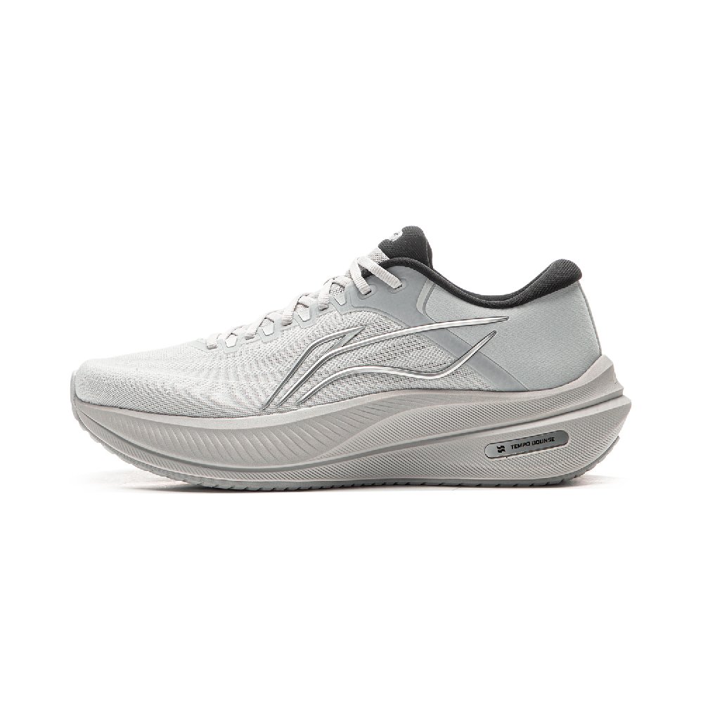 LiNing Yueying 5 Cushioning, Abrasion Resistant, Height Increasing Rebound Low top Sprint Running Shoes Men's Calm Gray