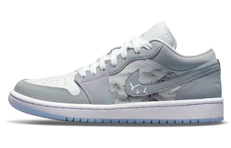 Jordan Air Jordan 1 Low-Top Vintage Basketball Shoes Women's Gray White
