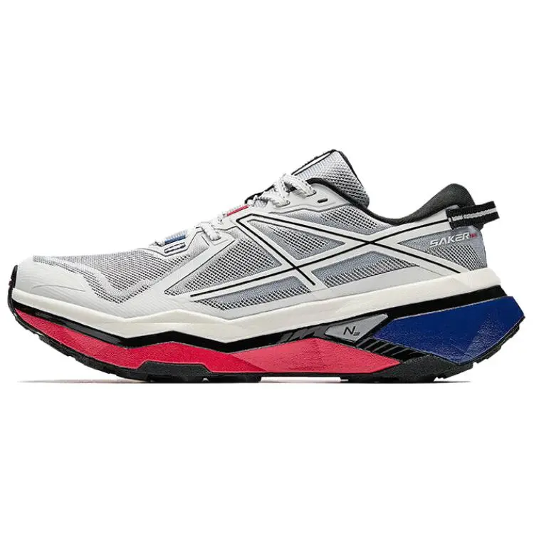Anta Hunter Fury 2 Slip Resistant Abrasion Resistant Shock Absorbers Low top Trail Running Shoes Women's Gray Red Blue