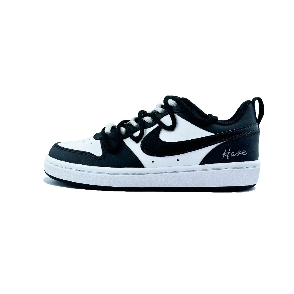 Nike Court Borough Anti Slip Wear Resistant Low Top Skateboard Shoes GS Black