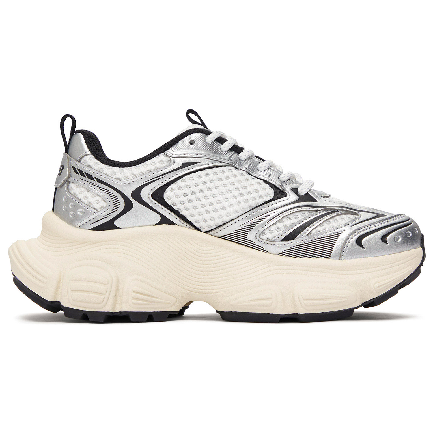 MLB Winner Chunky Anti-Slip Wear-Resistant Low-Top Chunky Sneakers Unisex Silver