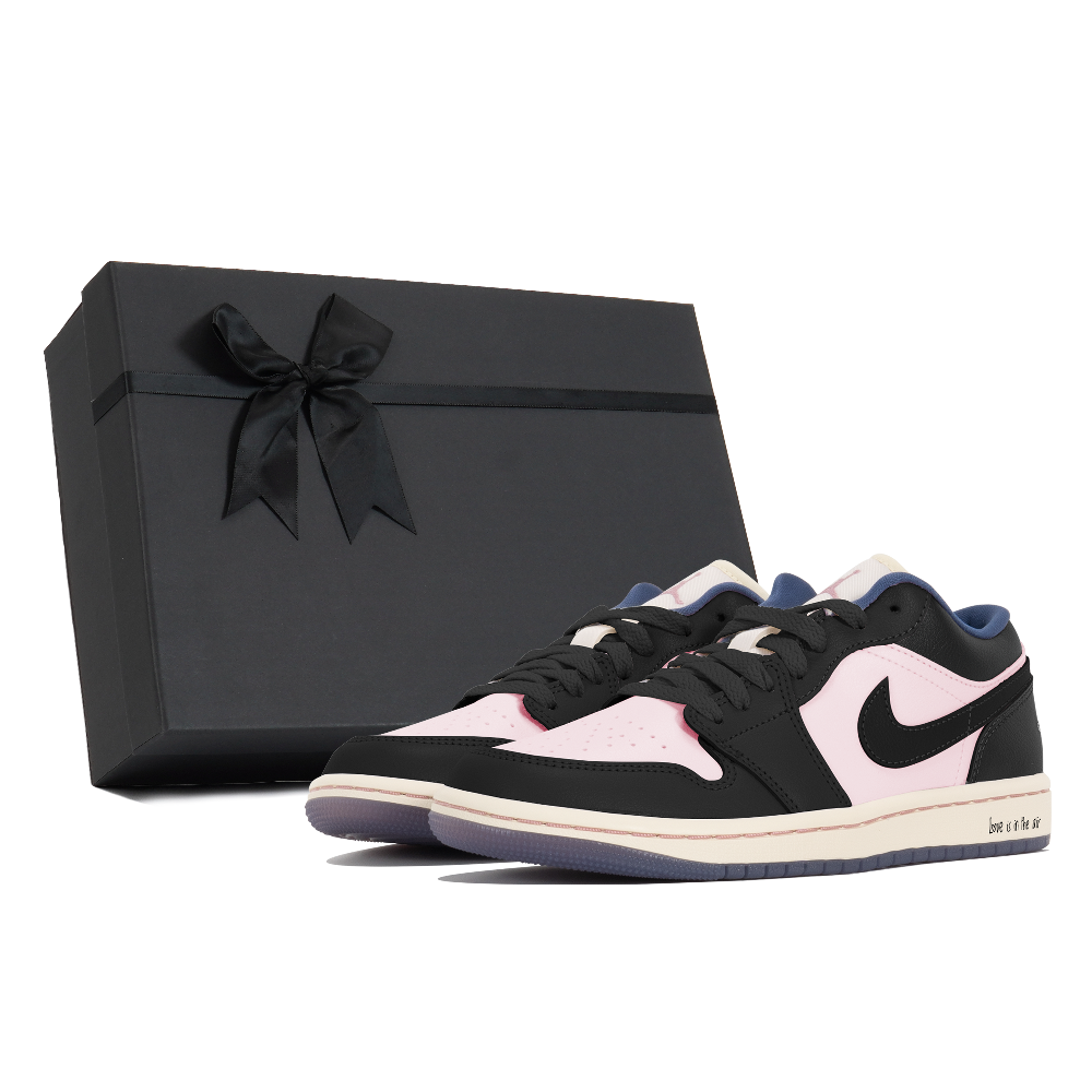 JORDAN Air JORDAN 1 Vintage Basketball Shoes Women's Low Top Black Pink