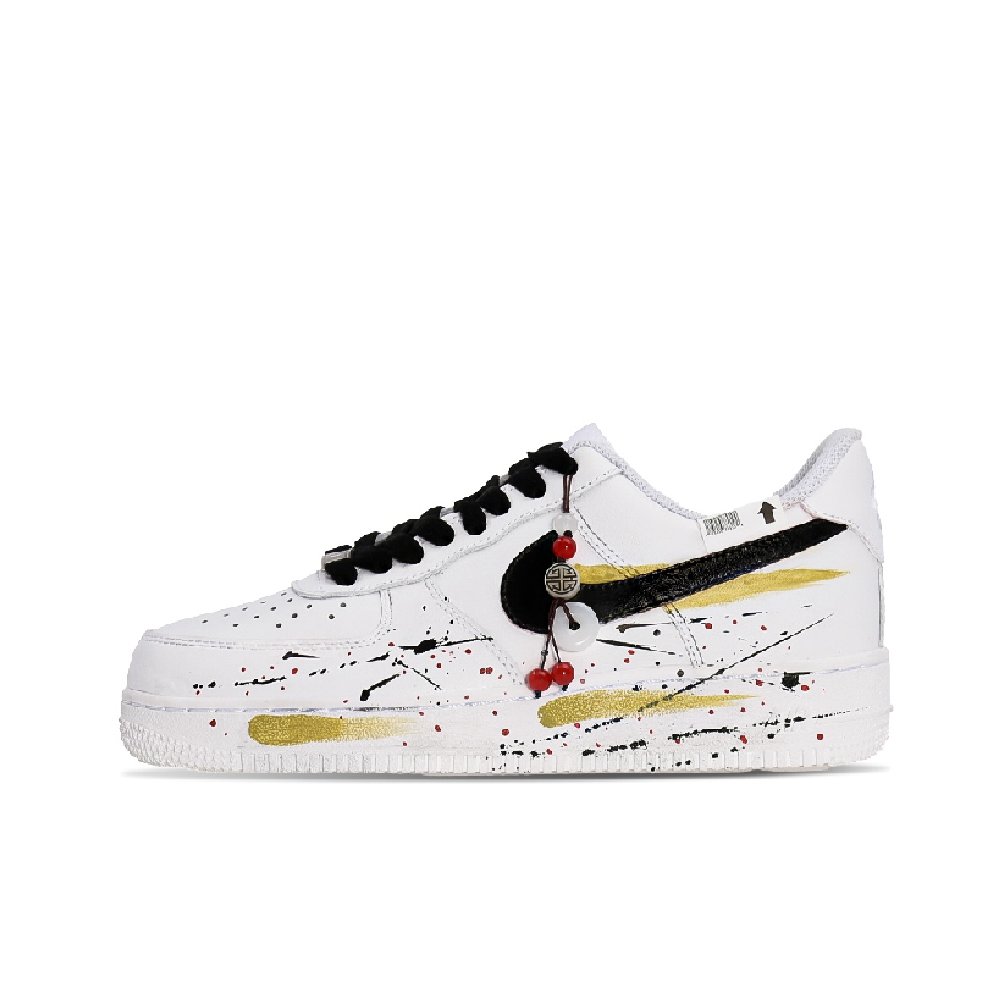 Nike Air Force 1 Height Increasing Low Top Skateboard Shoes Unisex Black White