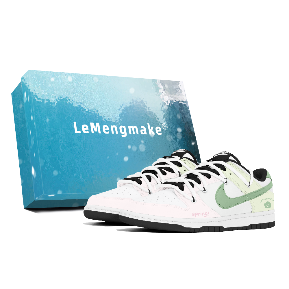 Nike Dunk Lemon Joy Abrasion Resistant Low Top Skateboard Shoes Unisex Pink Green
