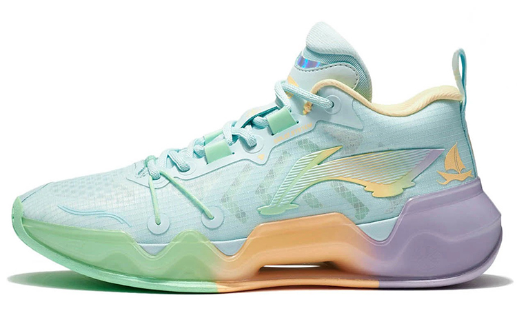 LiNing Liren 2 Low Seashore Cushioning Anti-Slip And Wear-Resistant Low-Top Basketball Shoes Men's Neon Pink Green