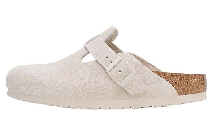 Birkenstock Boston Soft Footbed Suede Leather Narrow 'Antique White'