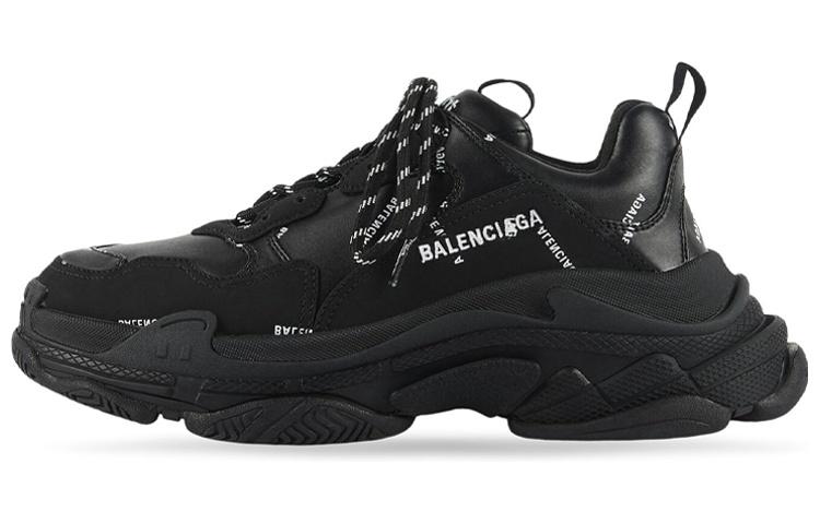 Balenciaga All Over Logo Triple S Black Women's