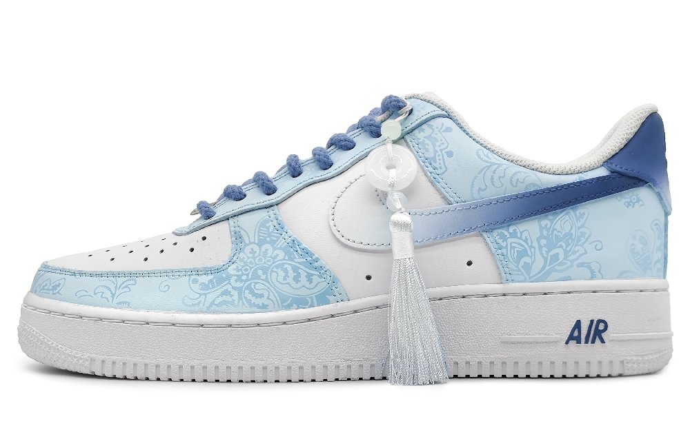 Nike Air Force 1 Anti-Slip Wear-Resistant Low-Top Skateboard Shoes GS Blue