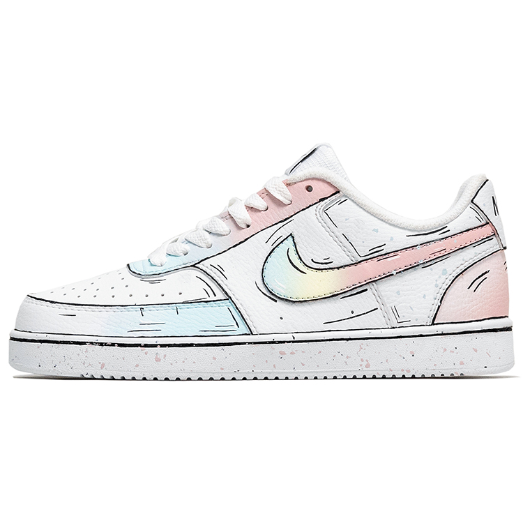Nike Court Vision 1 Anti-Slip Wear-Resistant Low-Top Skateboard Shoes Women's White