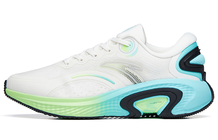 Anta Cushioned Anti-Slip Wear-Resistant Breathable Lightweight Low-Top Running Shoes Men's White Blue