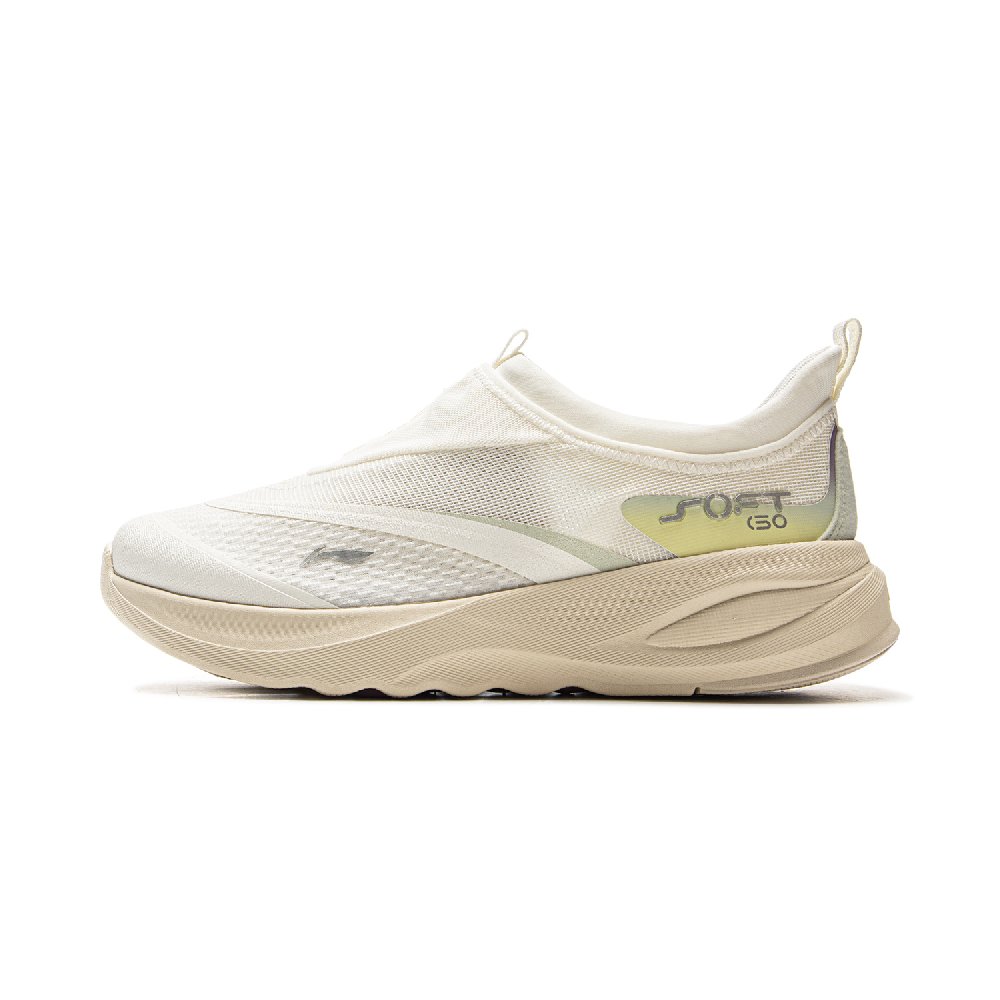 LiNing SOFT GO 2 Shock Absorbers Slip Resistant Abrasion Resistant Breathable Low Top Casual Shoes Women's Ivory