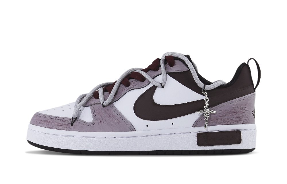 Nike Court Borough Low 2 Smart Fruit Twilight Rose Anti-Slip Wear-Resistant Low-Top Skateboard Shoes GS Red Brown