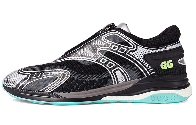 GUCCI Shock Absorbers Low Top Sports Casual Shoes Men's Black Blue