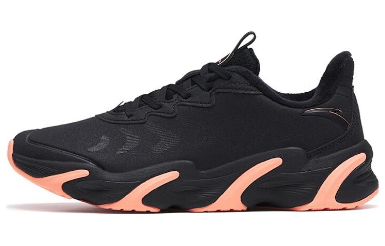 Anta Keep Moving Cushioned Anti-Slip Wear-Resistant Breathable And Warm Low-Top Running Shoes Women's Black Orange