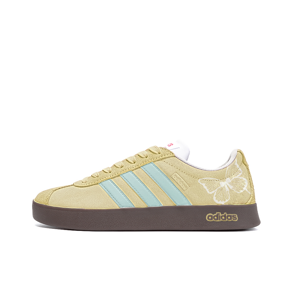 Adidas Neo Vl Court Rainbow Butterfly Dream, Amber Low Top Skateboard Shoes Unisex Yellow