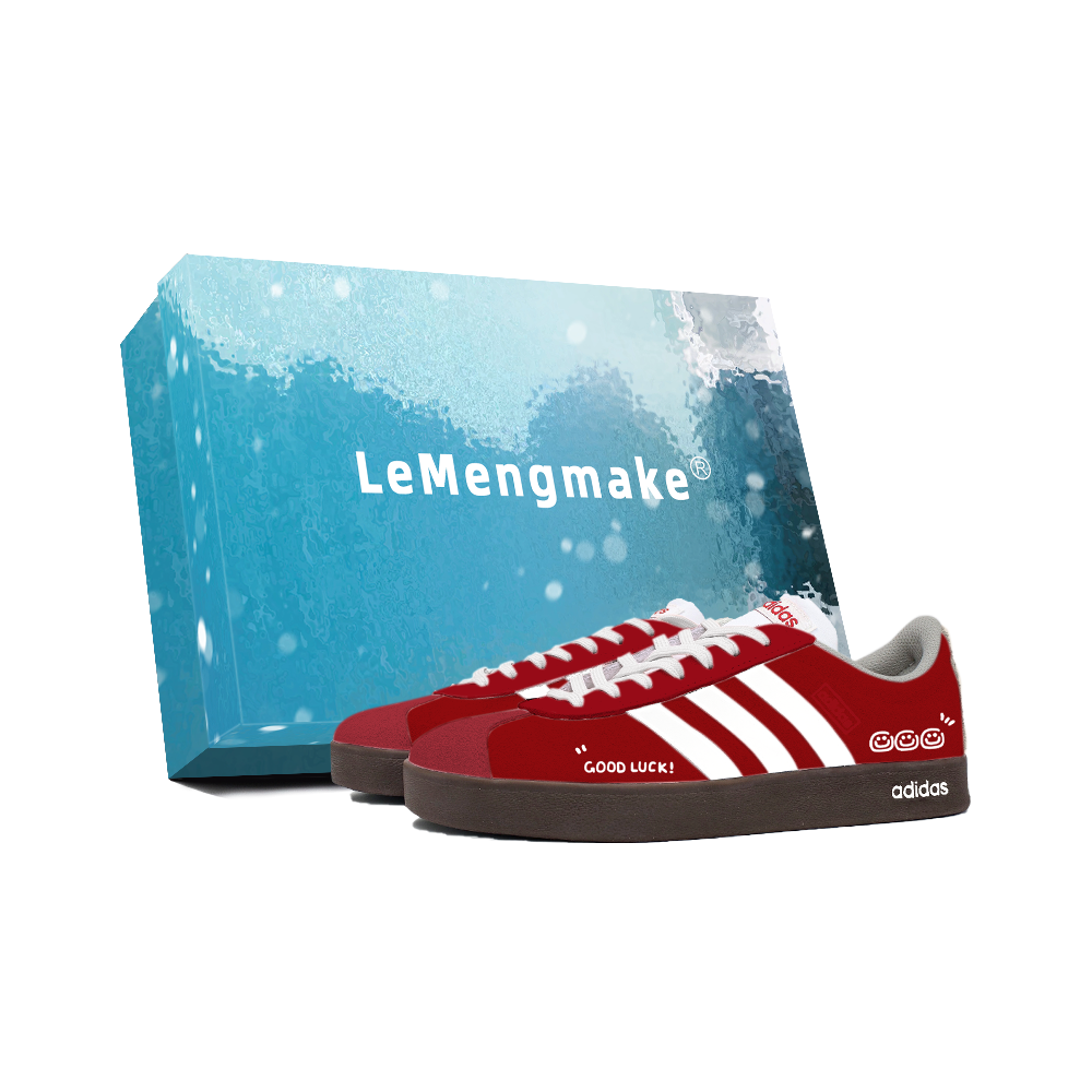 Adidas VL COURT 2.0 Abrasion Resistant Low Top Skateboard Shoes Unisex Red