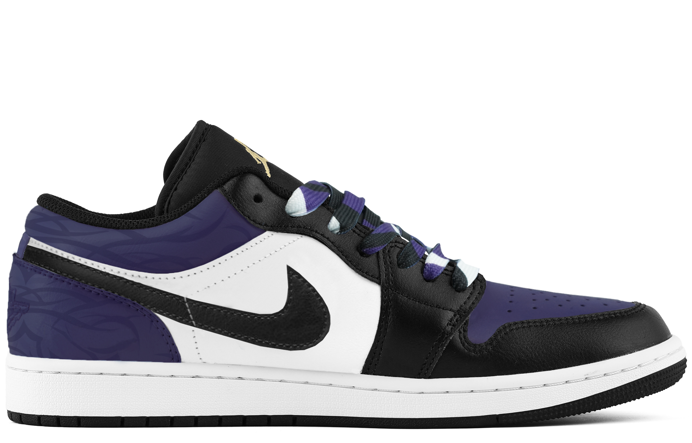 Jordan 1 Cushioning, Wear Resistant Low top Vintage Basketball Shoes Unisex Black Purple купить в интернет-магазине Yoocart с быстрой доставкой по России.
