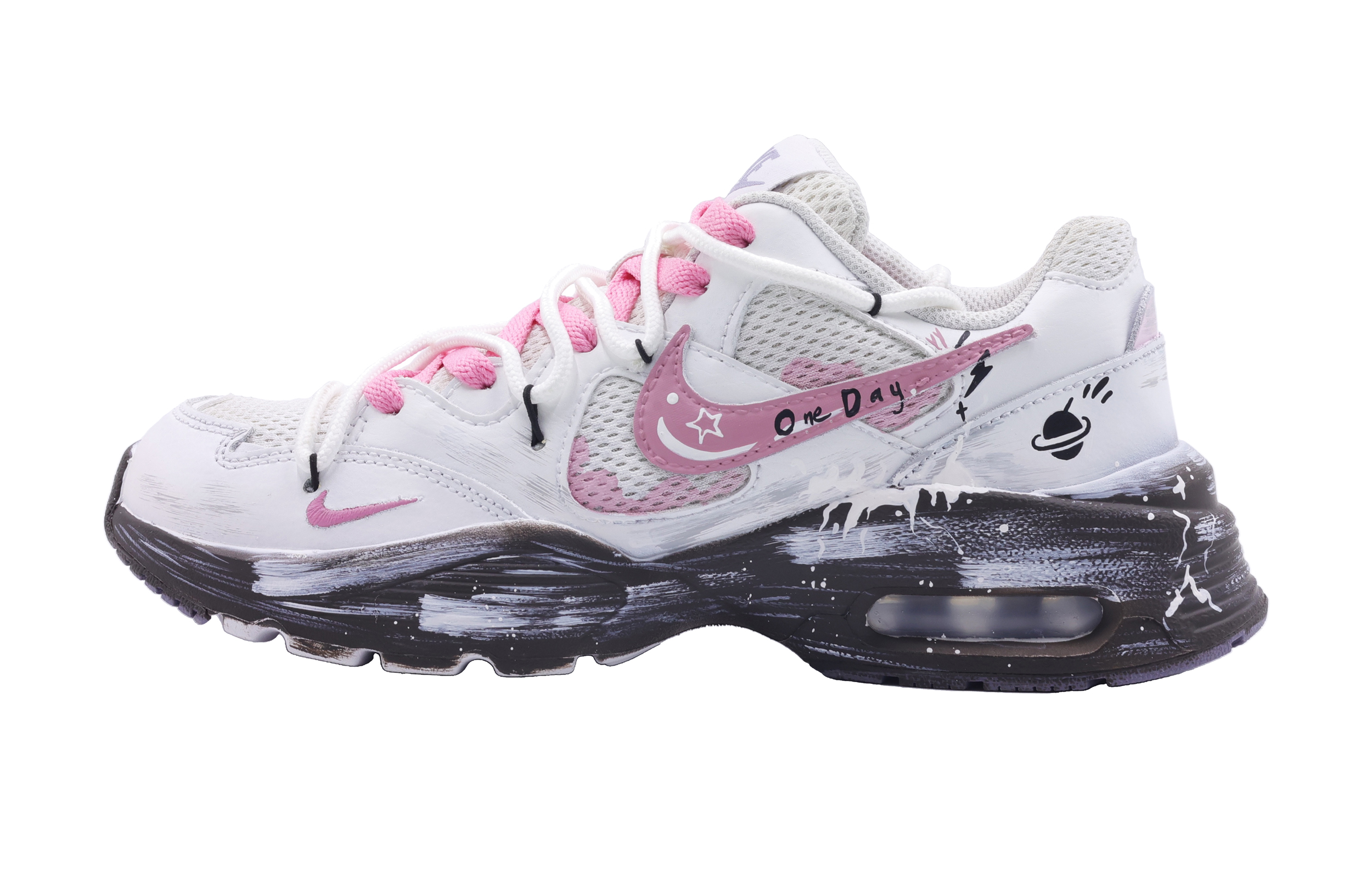 Nike Air Max Fusion Cushioning Abrasion Resistant Breathable Low top Casual City Commute Running Shoes Women's Pink