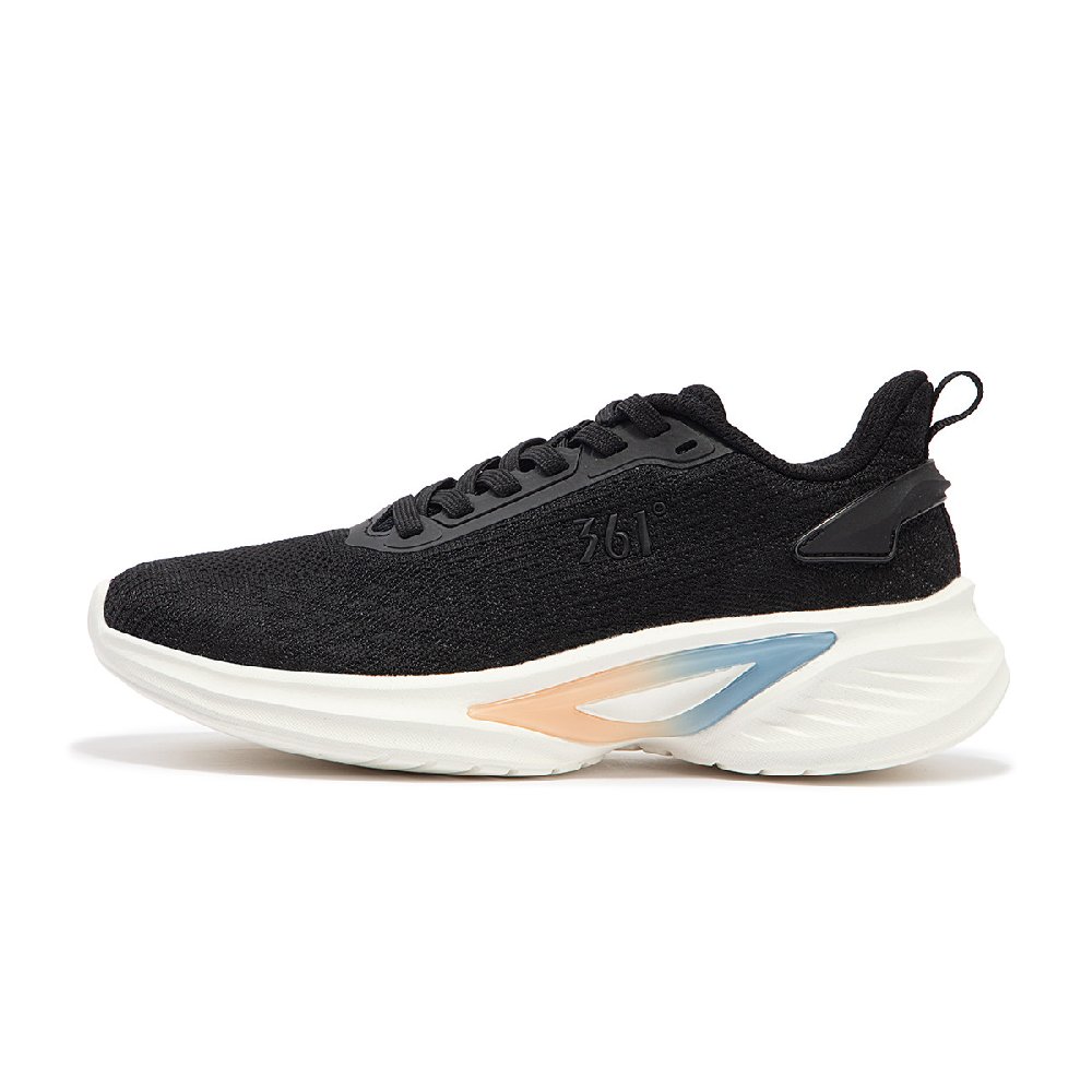 361° Cushioned Wear-Resistant Breathable Low-Top Casual Running Shoes Women's Black White