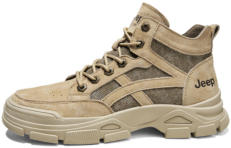 Jeep Warm Cushioning Height Increasing Ankle Length Outdoor Boots Men's Sand