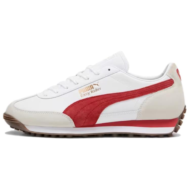 PUMA Easy Rider Low Top Casual Shoes Unisex White Red