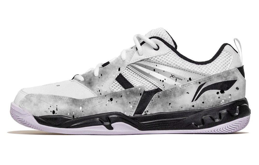 LiNing Koba Cushioning Abrasion Resistant Breathable Low Top Badminton Shoes Men's Ash