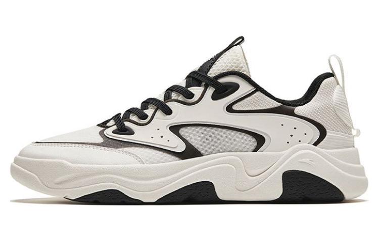 Anta Back Wave Cushioning Wear-Resistant Low-Top Casual Shoes Men's White Black