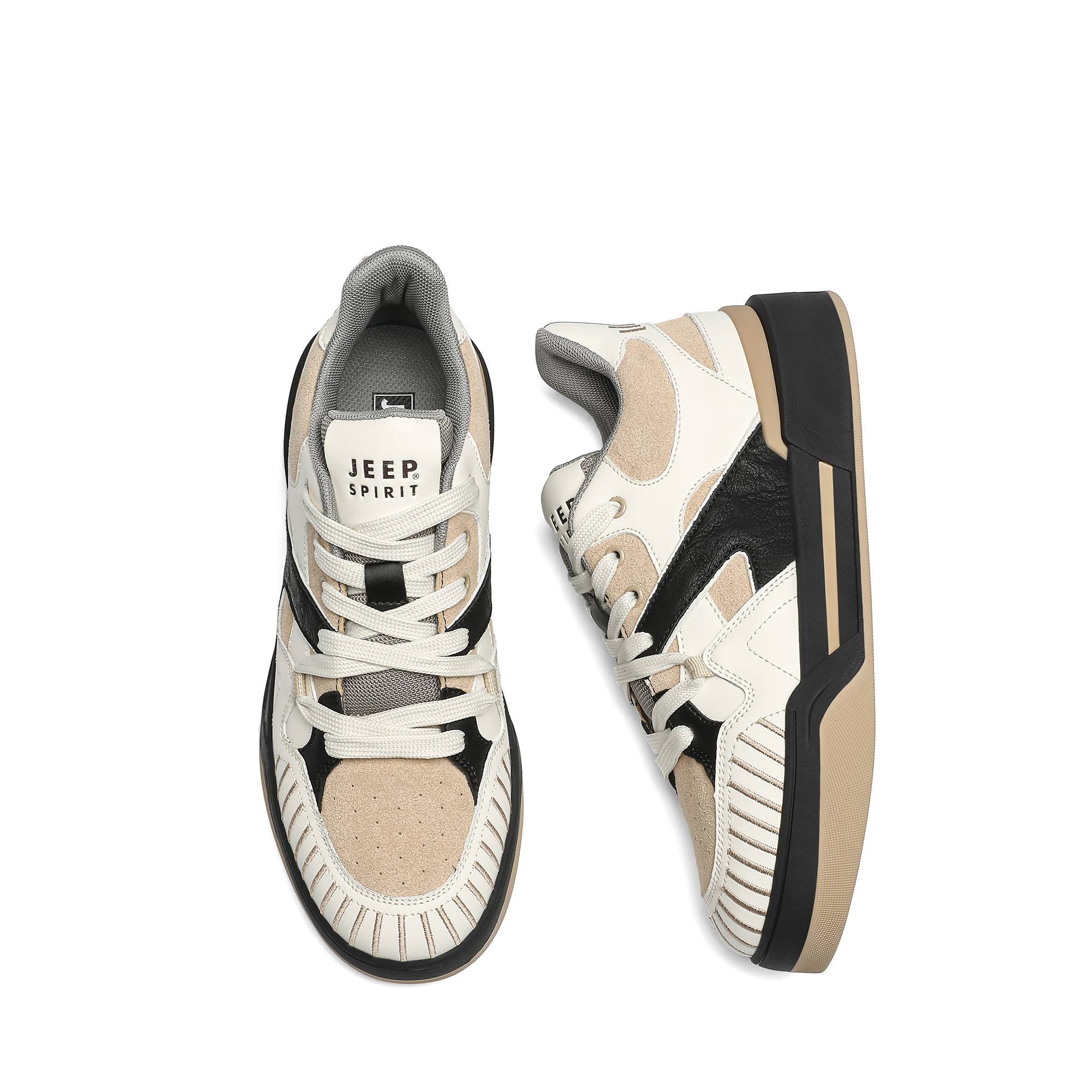 JEEP SPIRIT Low Top Skateboard Shoes Men's Beige Brown Black купить в интернет-магазине Yoocart с быстрой доставкой по России.