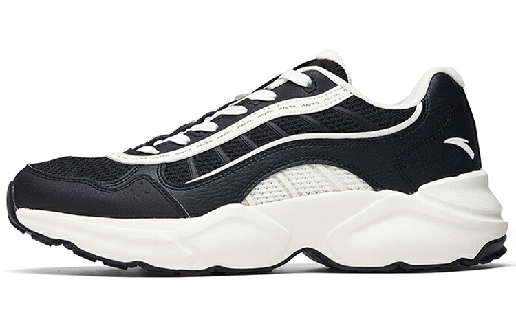 Anta Cushioned Slip-Resistant Abrasion-Resistant Low-Top Running Shoes Men's Black White