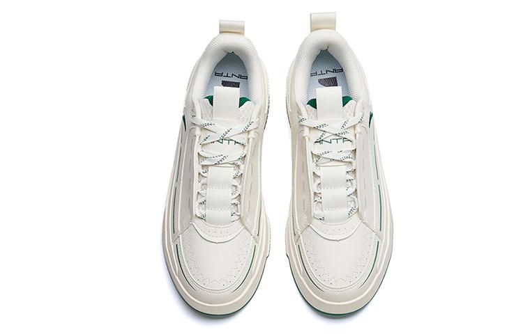 Anta Slip Resistant, Abrasion Resistant, Lightweight Low Top Skateboard Shoes Men's White Green