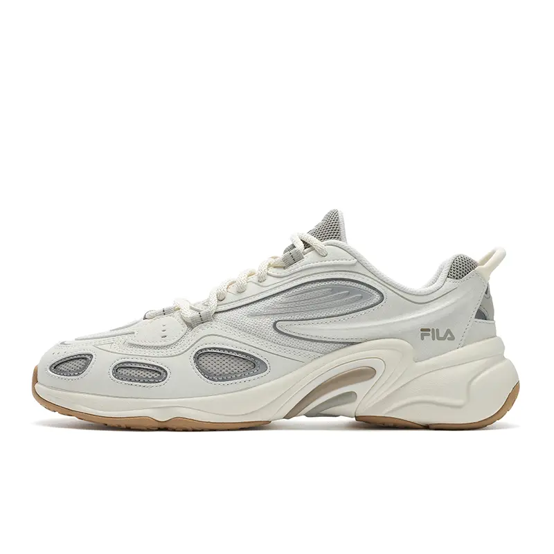 FILA Breathable And Lightweight Low top Casual Shoes Men's White Silver